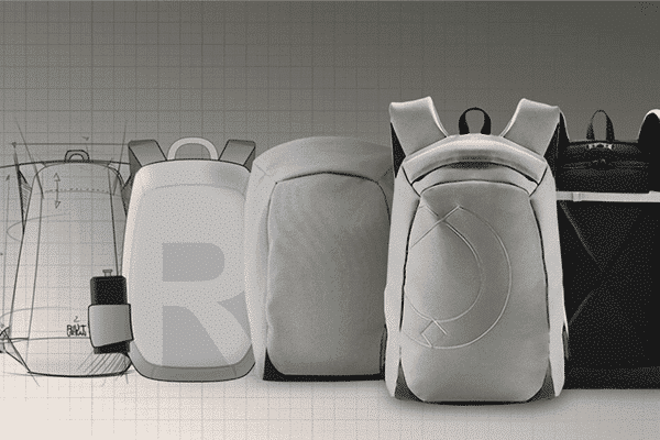 Prototyping design for a grey backpack
