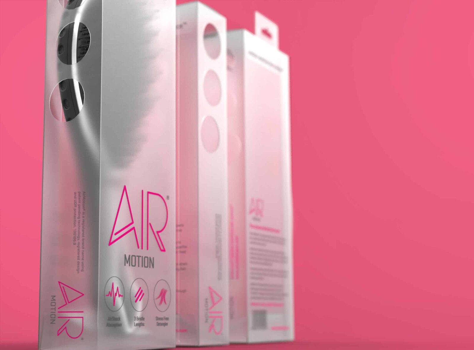 Packaging design for the Air Motion Hairbrush