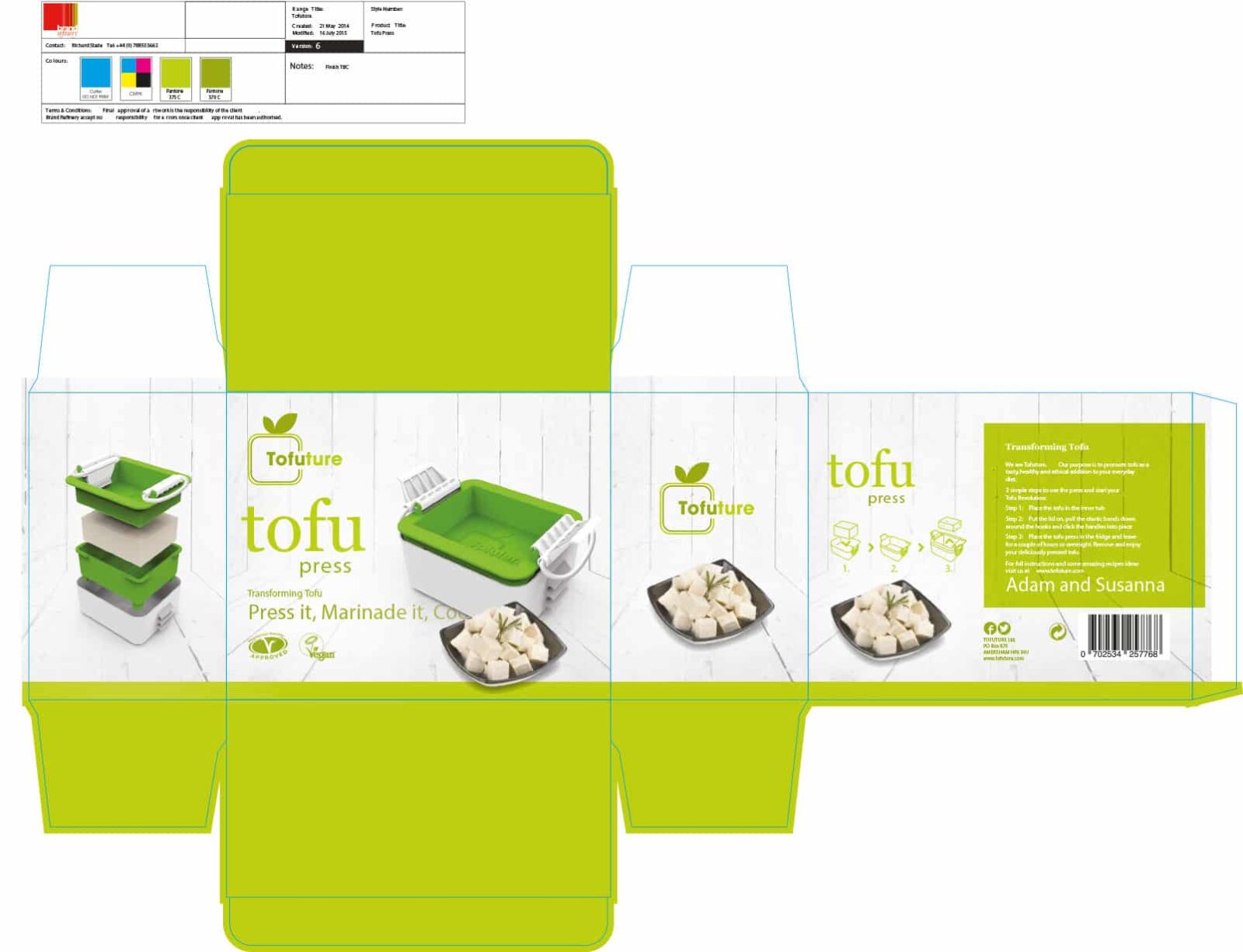 Packaging direction for Tofu Press