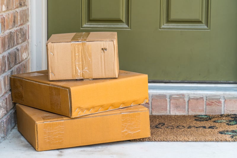 Packaging design of 3 boxes left on doorstep