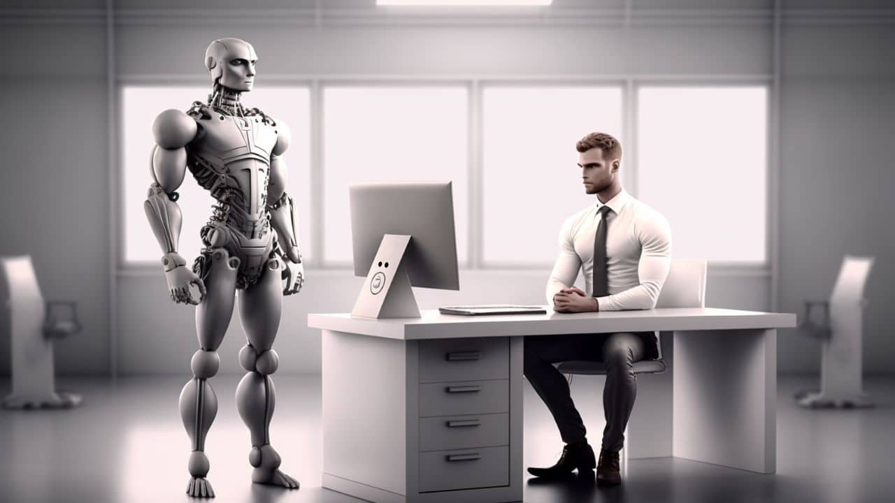 An AI robot next to a human
